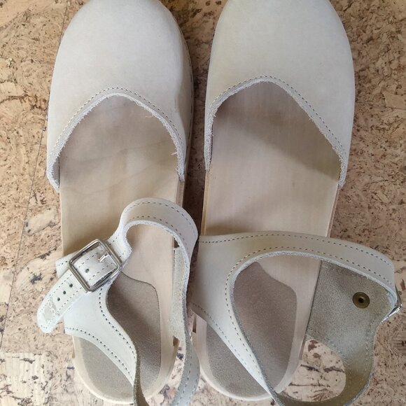 Sandgrens Clogs Nude Mary Janes Sz 37.5 US 7 $200 - Picture 5 of 9